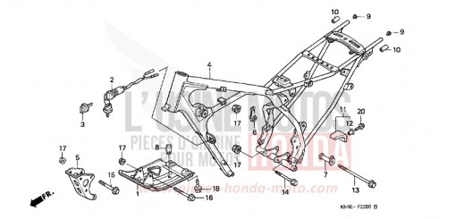 CARROSSERIE DE CHASSIS XR100R3 de 2003